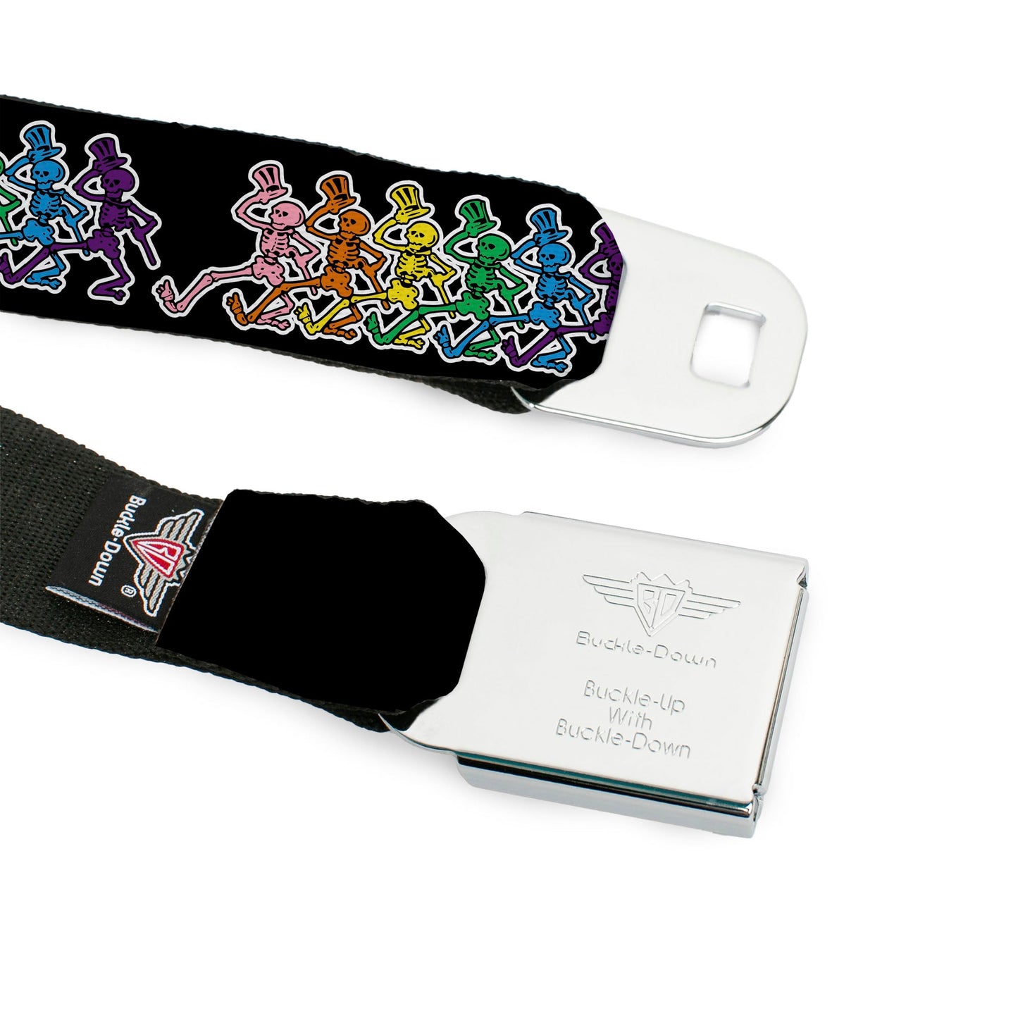 Grateful Dead Dancing Skeletons Black Seatbelt Belt