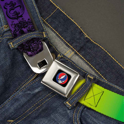 Grateful Dead Skull and Roses Rainbow Seatbelt Belt