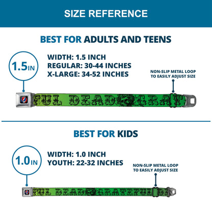 Grateful Dead Skull and Roses Rainbow Seatbelt Belt