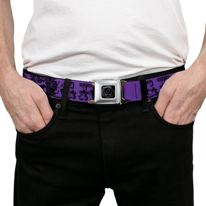 Grateful Dead Text With Skull and Roses Belt