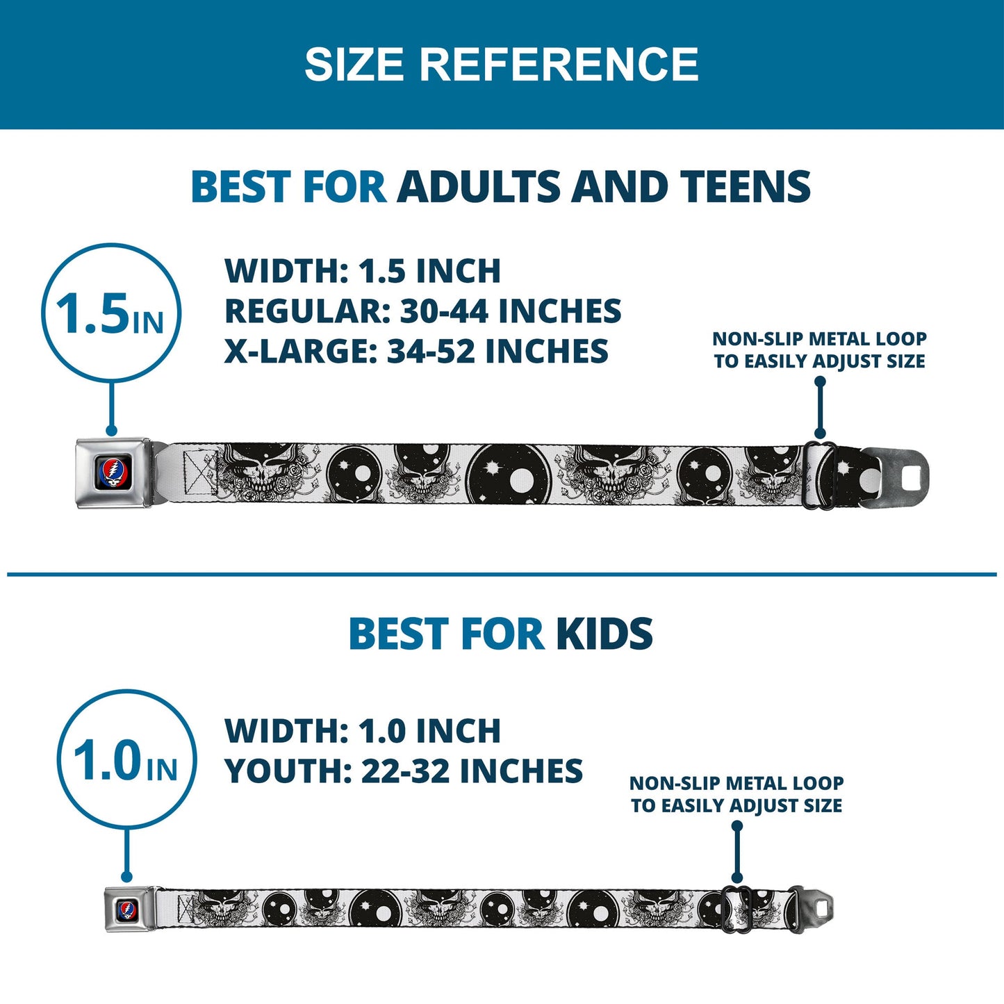 Grateful Dead Dancing Bears Steal Your Face Seatbelt Belt