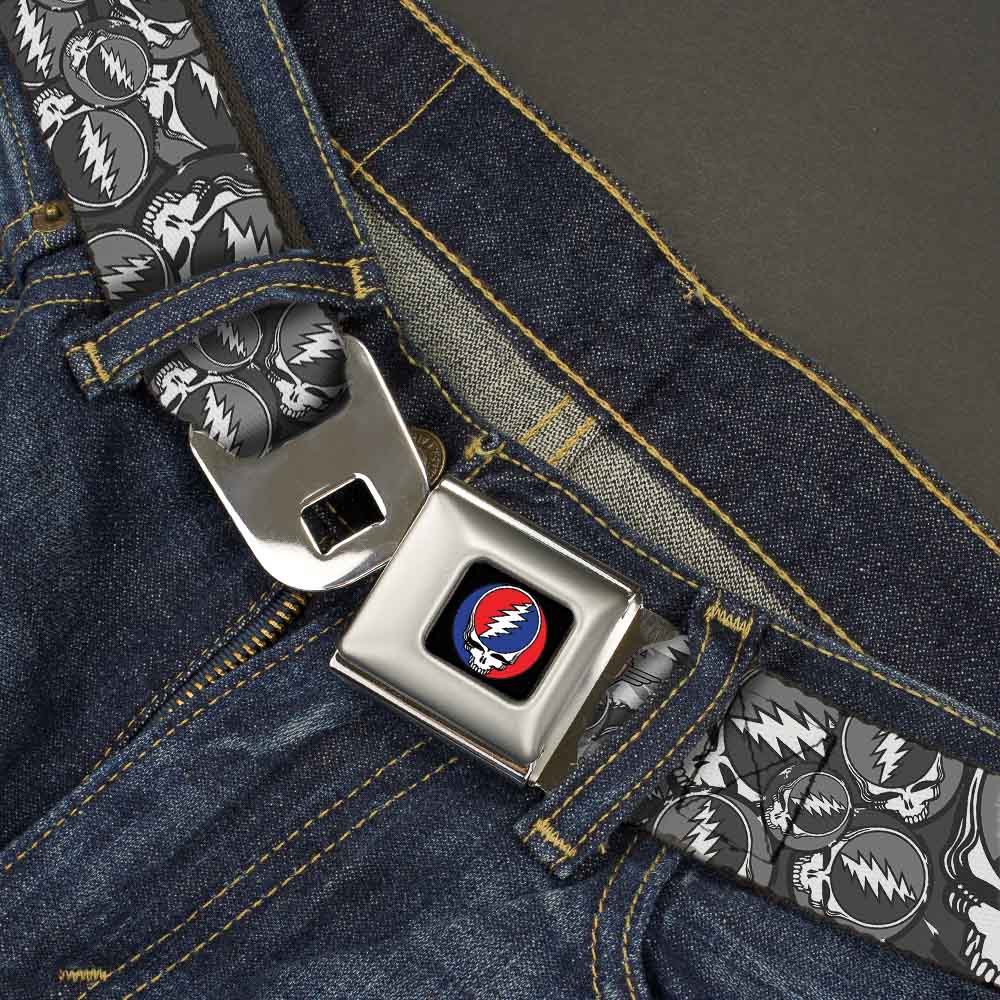 Grateful Dead Steal Your Face Grey Seatbelt Belt