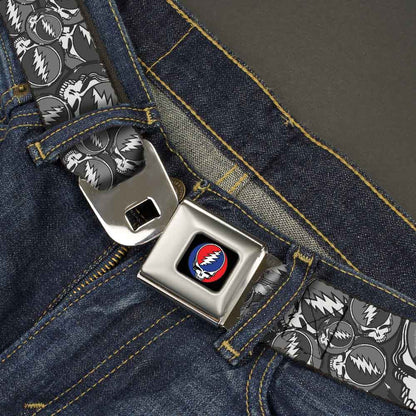 Grateful Dead Steal Your Face Grey Seatbelt Belt