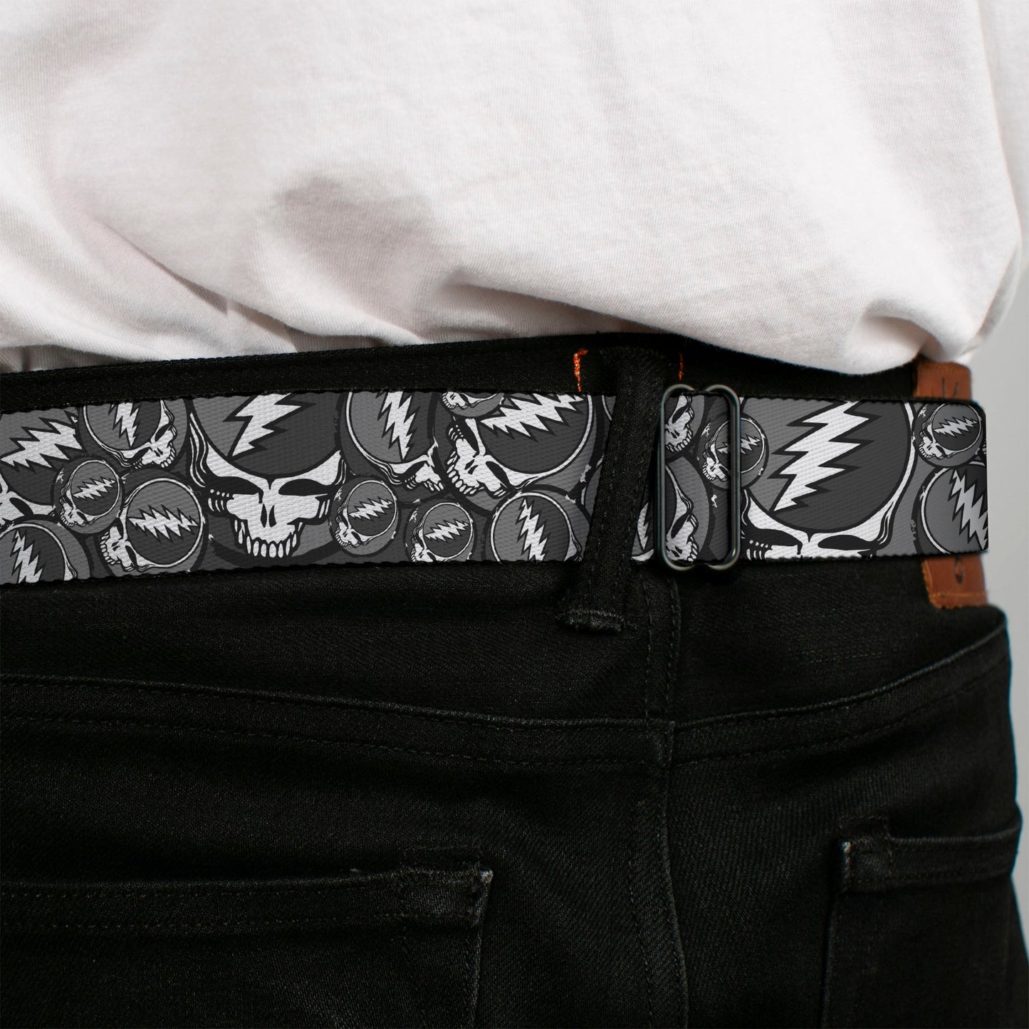 Grateful Dead Steal Your Face Grey Seatbelt Belt
