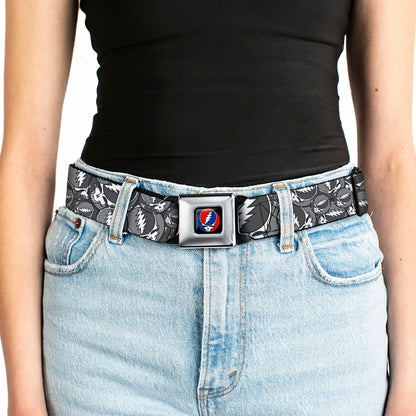 Grateful Dead Steal Your Face Grey Seatbelt Belt