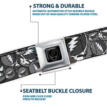 Grateful Dead Steal Your Face Grey Seatbelt Belt