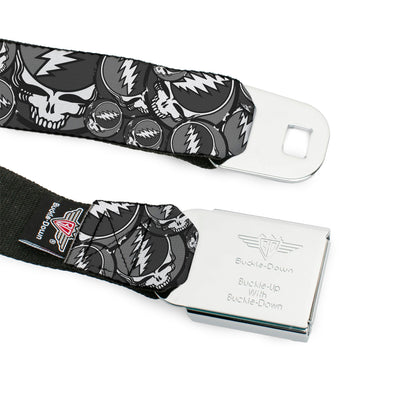Grateful Dead Steal Your Face Grey Seatbelt Belt