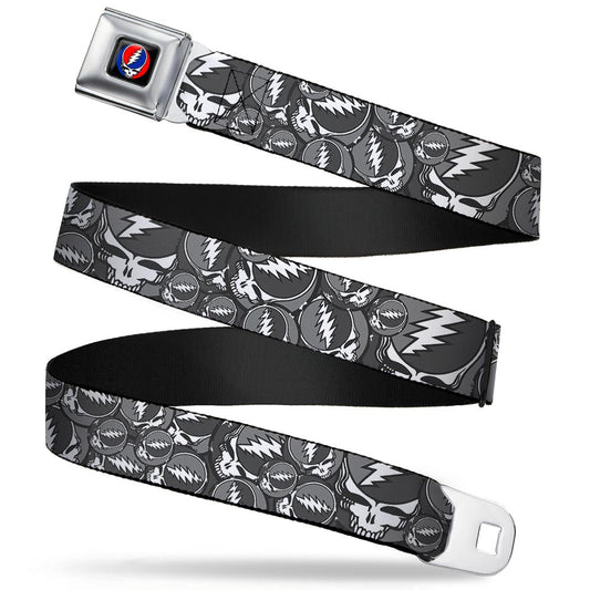 Grateful Dead Steal Your Face Grey Seatbelt Belt