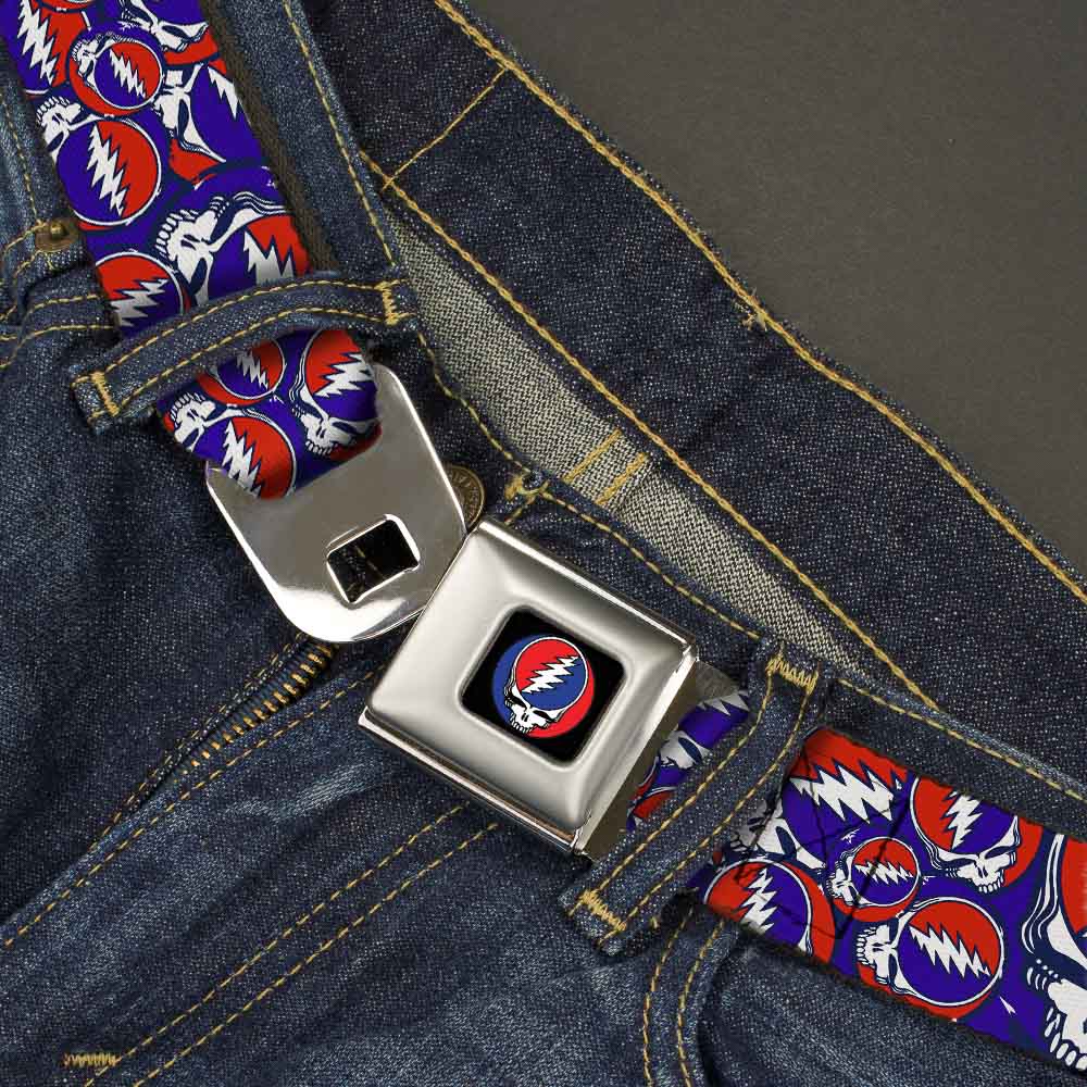 Grateful Dead Steal Your Face Stacked  Seatbelt Belt