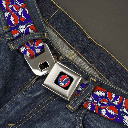 Grateful Dead Steal Your Face Stacked  Seatbelt Belt