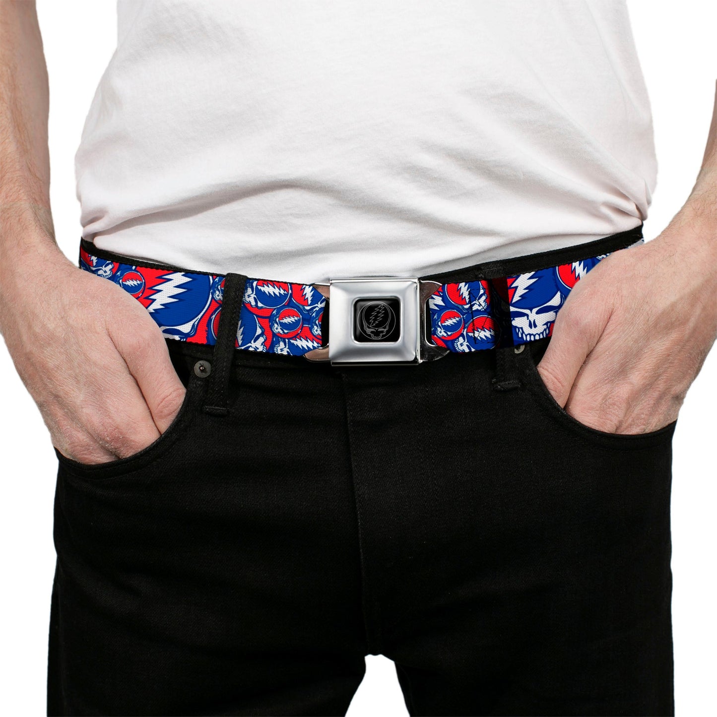 Grateful Dead Steal Your Face Stacked  Seatbelt Belt