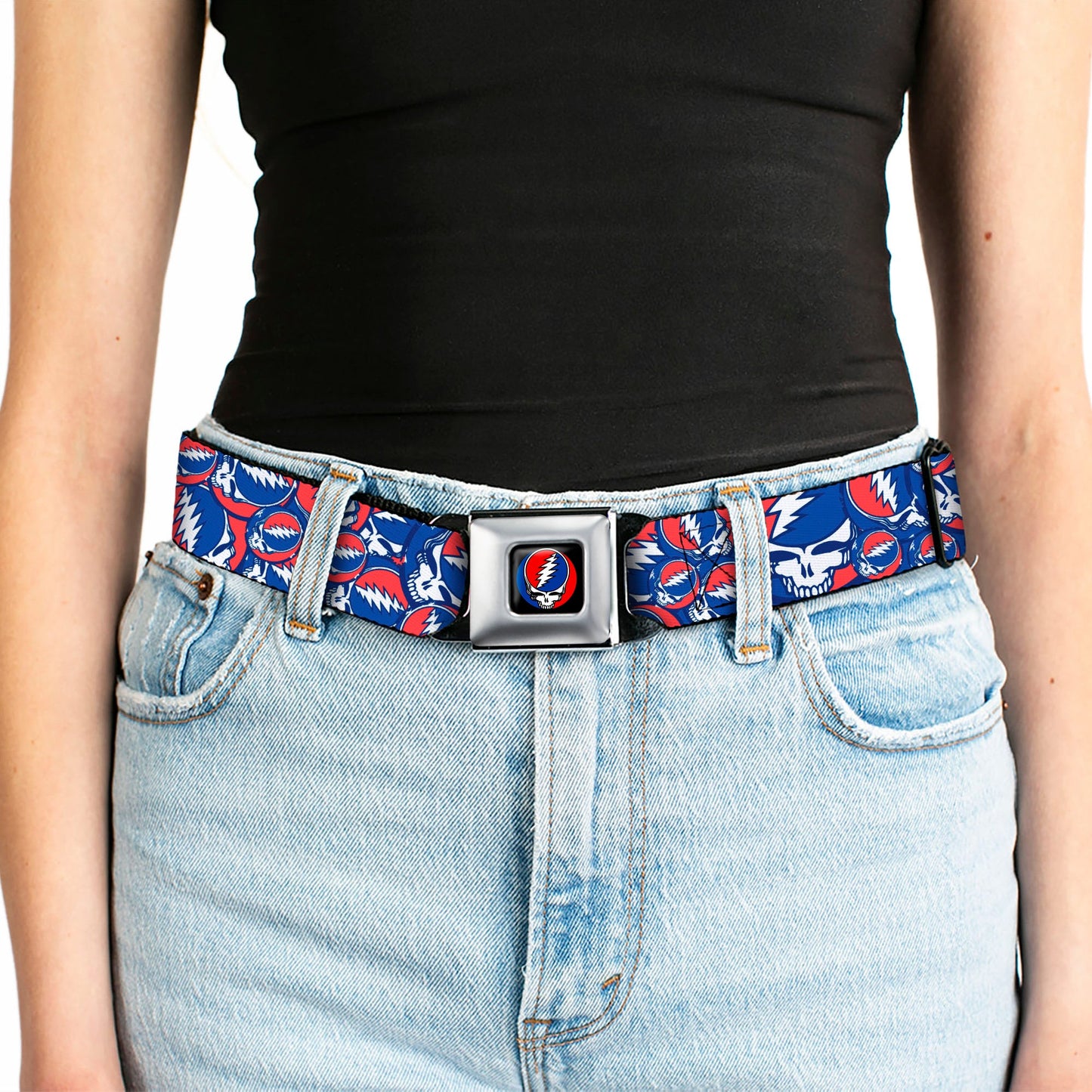 Grateful Dead Steal Your Face Stacked  Seatbelt Belt