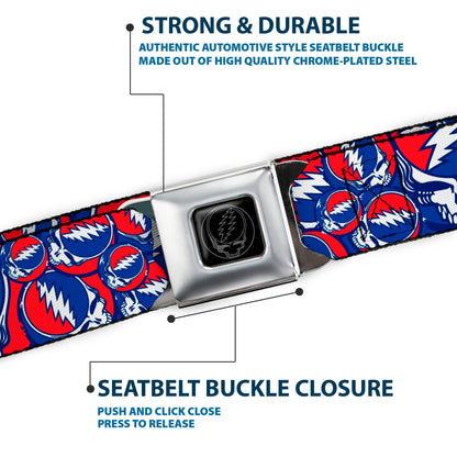 Grateful Dead Steal Your Face Stacked  Seatbelt Belt