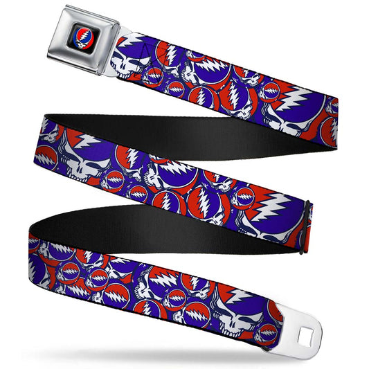 Grateful Dead Steal Your Face Stacked  Seatbelt Belt