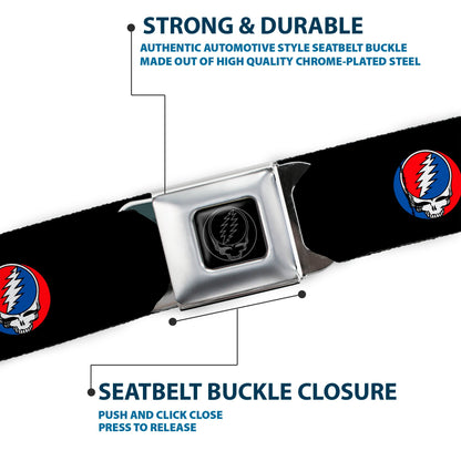 Grateful Dead Steal Your Face Black Seatbelt Belt