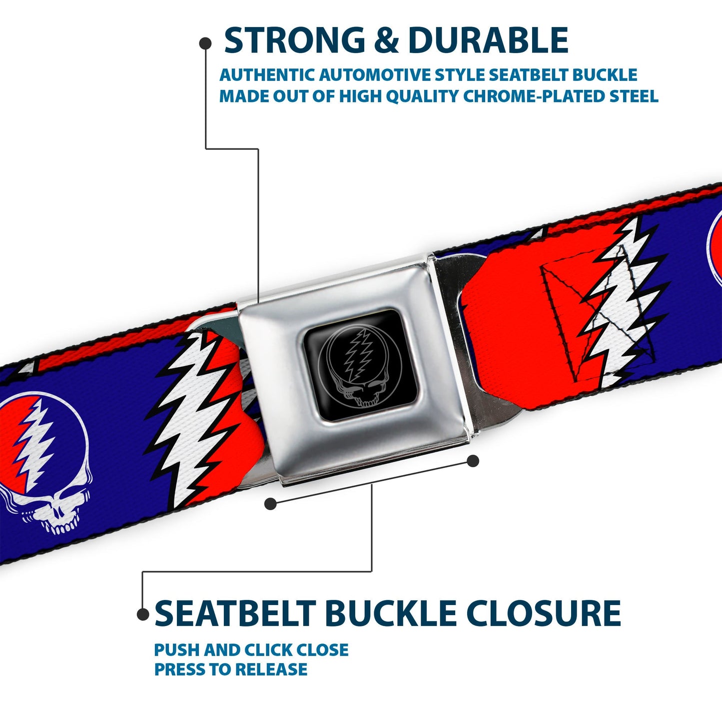 Grateful Dead Steal Your Face Seatbelt Belt