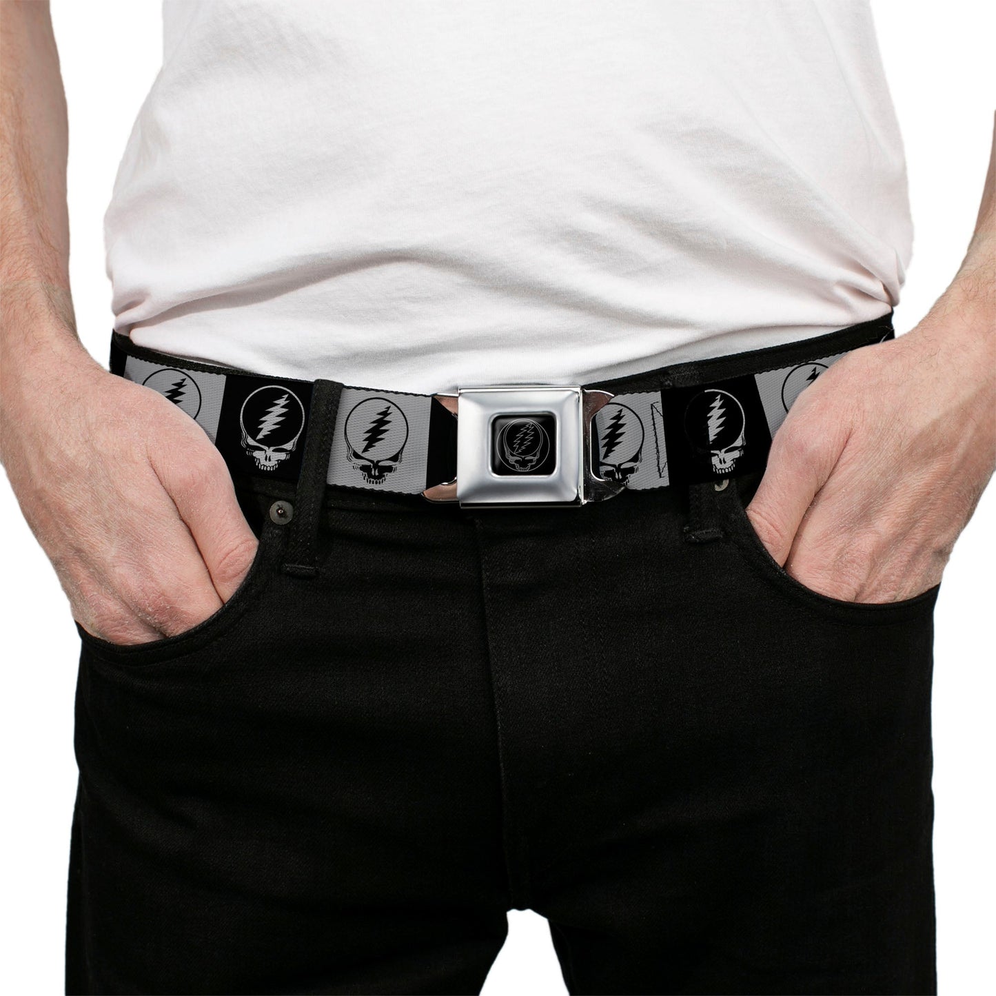 Grateful Dead Steal Your Face Blocks Seatbelt Belt
