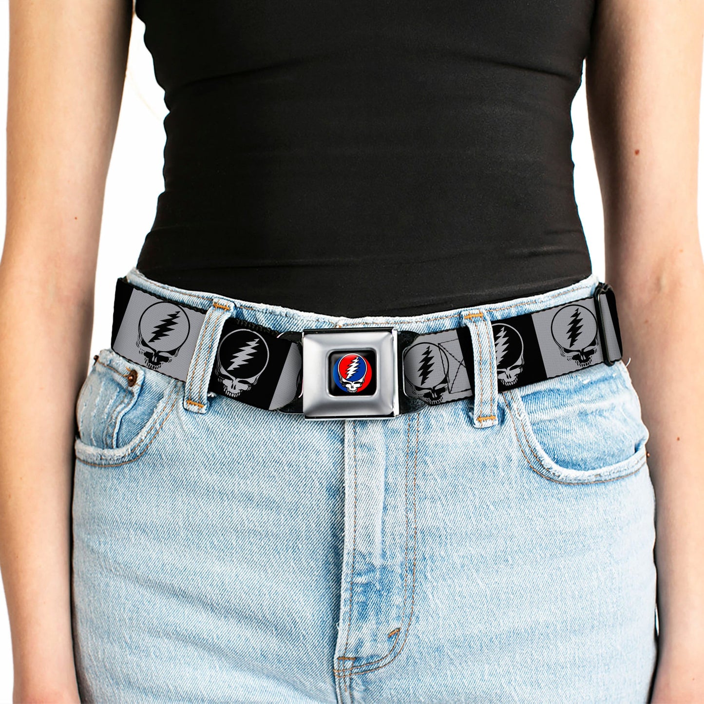 Grateful Dead Steal Your Face Blocks Seatbelt Belt