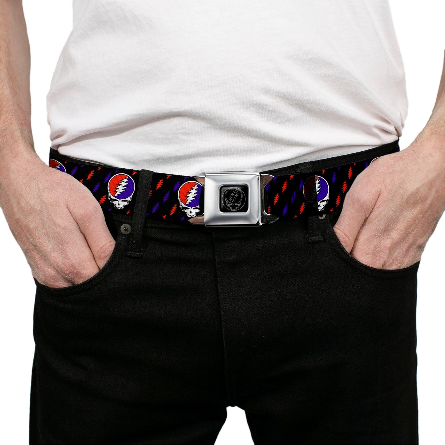 Grateful Dead Steal Your Face Lightning Bolt Seatbelt Belt