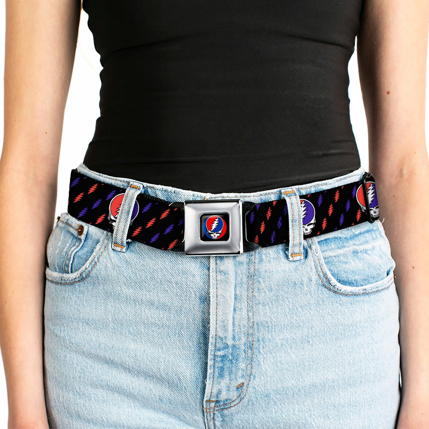 Grateful Dead Steal Your Face Lightning Bolt Seatbelt Belt