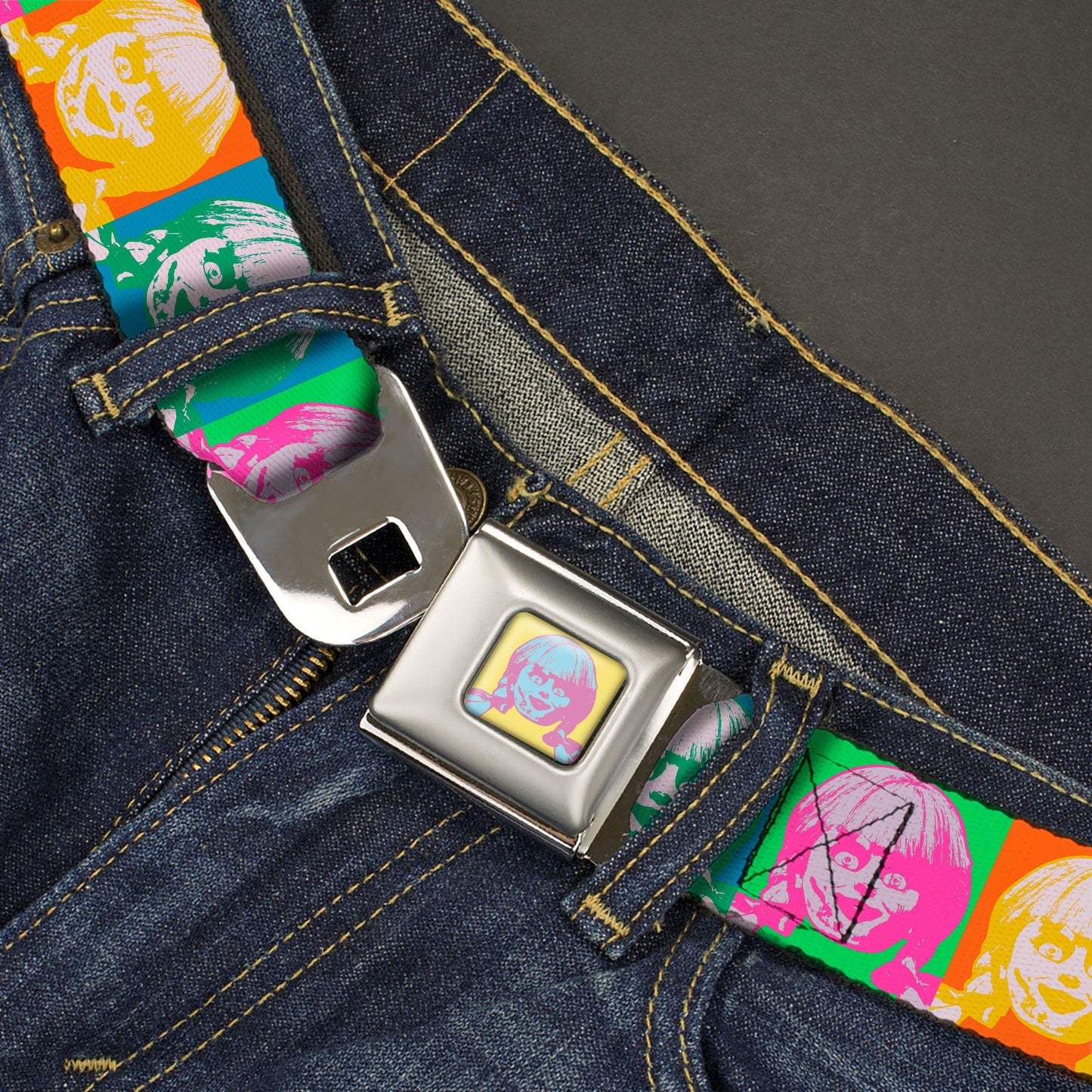 Annabelle Doll Face Pop Art Seatbelt Belt