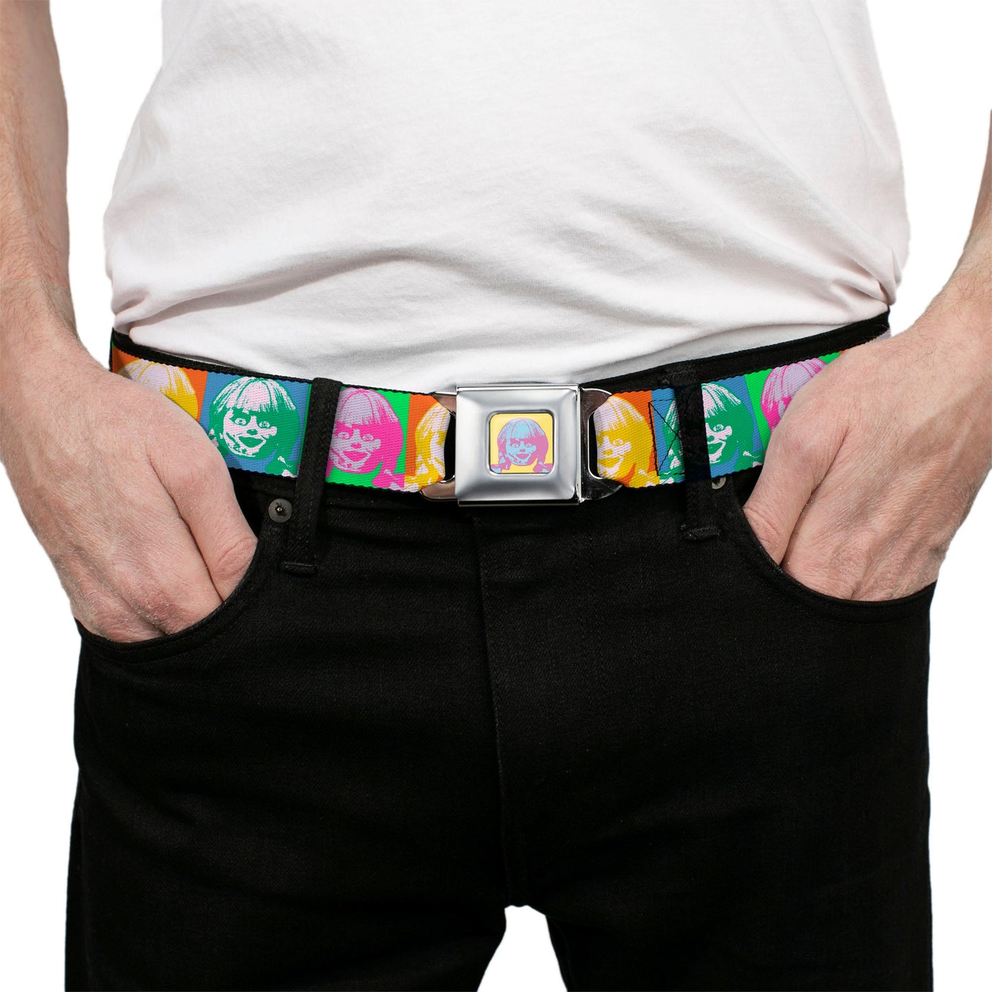 Annabelle Doll Face Pop Art Seatbelt Belt