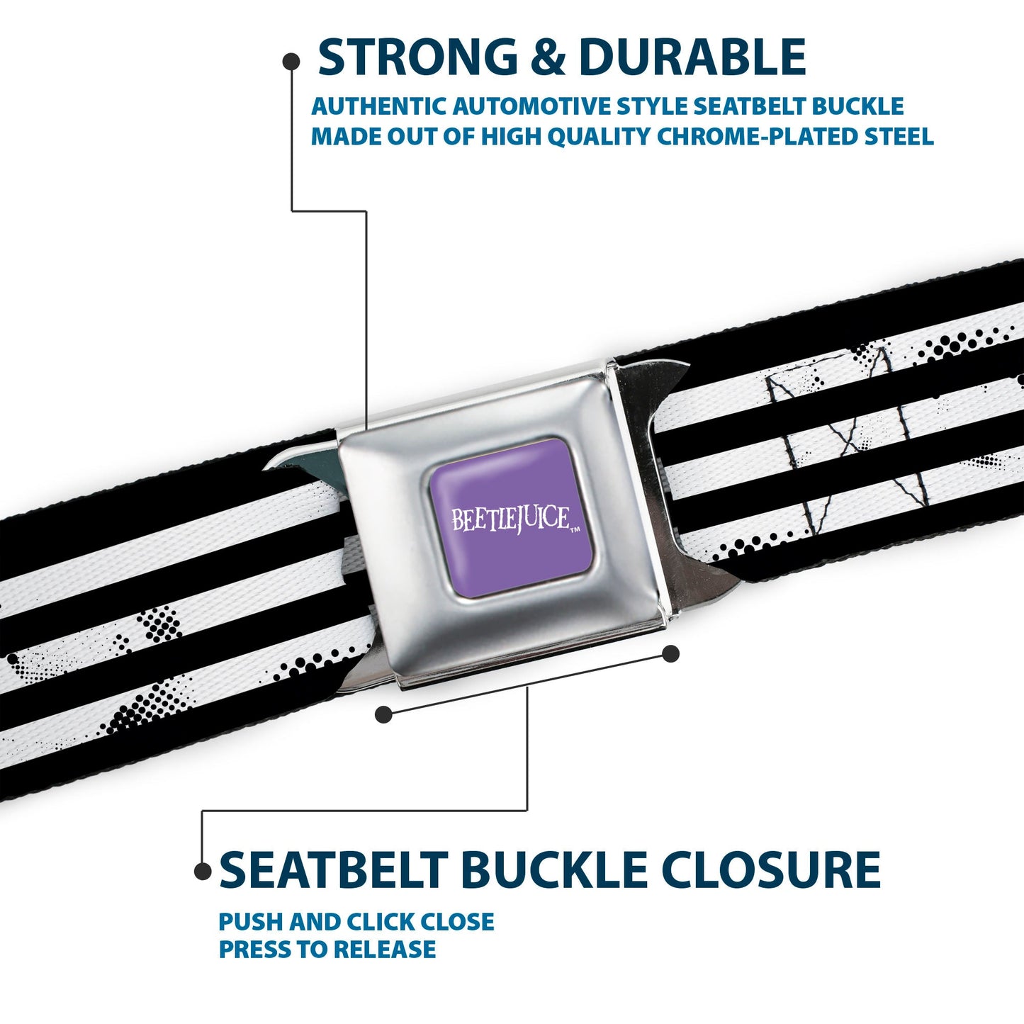 Beetlejuice Suit Striping Seatbelt Belt