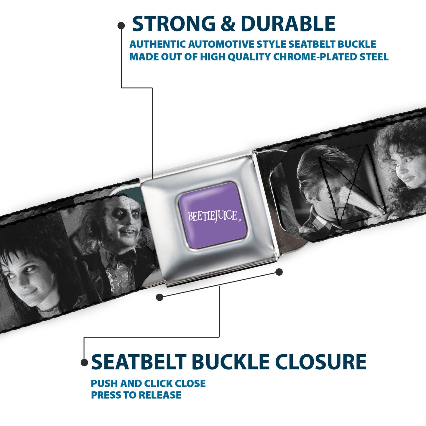 Beetlejuice Text Logo Full Color Seatbelt Belt