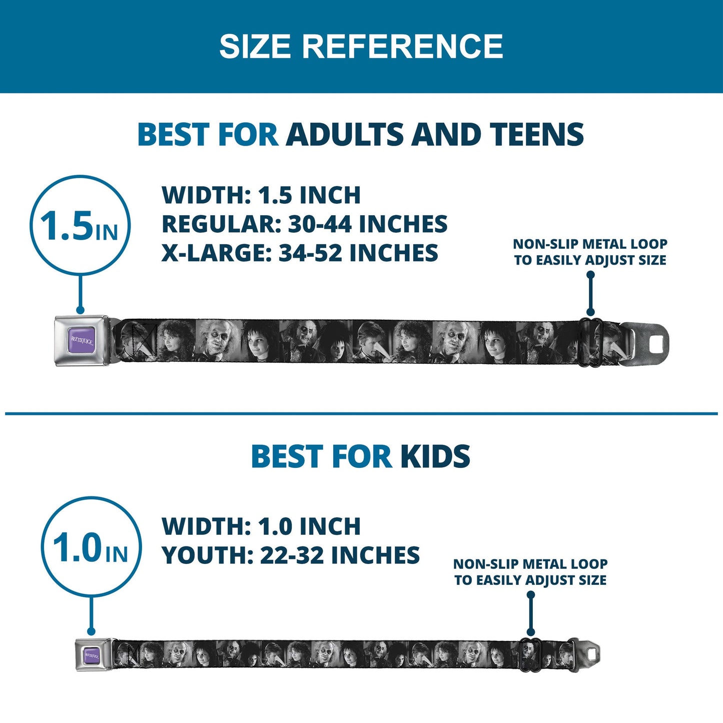 Beetlejuice Text Logo Full Color Seatbelt Belt