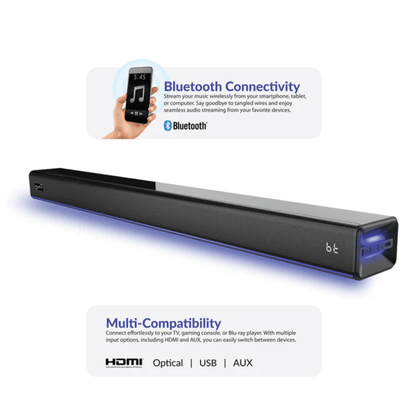 Supersonic 31.5-Inch 60W Bluetooth Soundbar