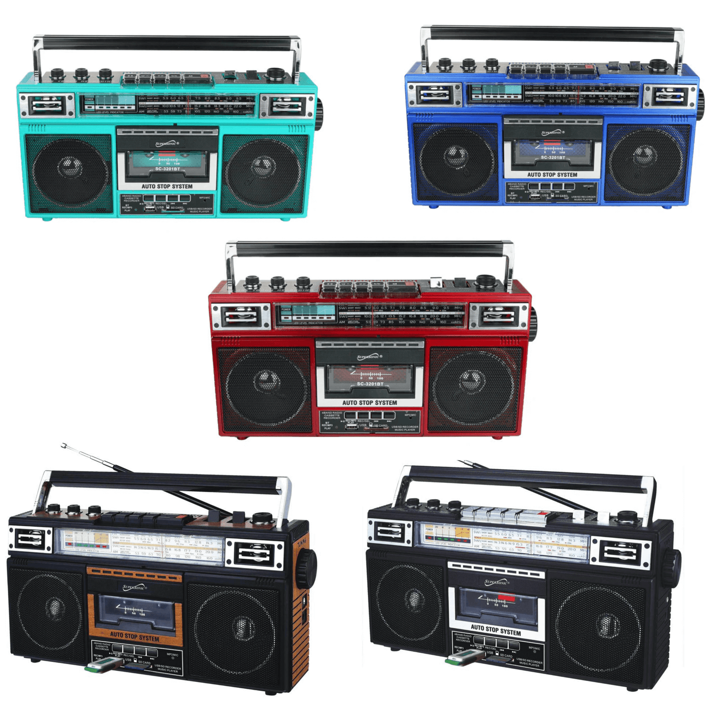 4 Band Radio & Cassette Player + Cassette To Mp3 Converter & Bluetooth