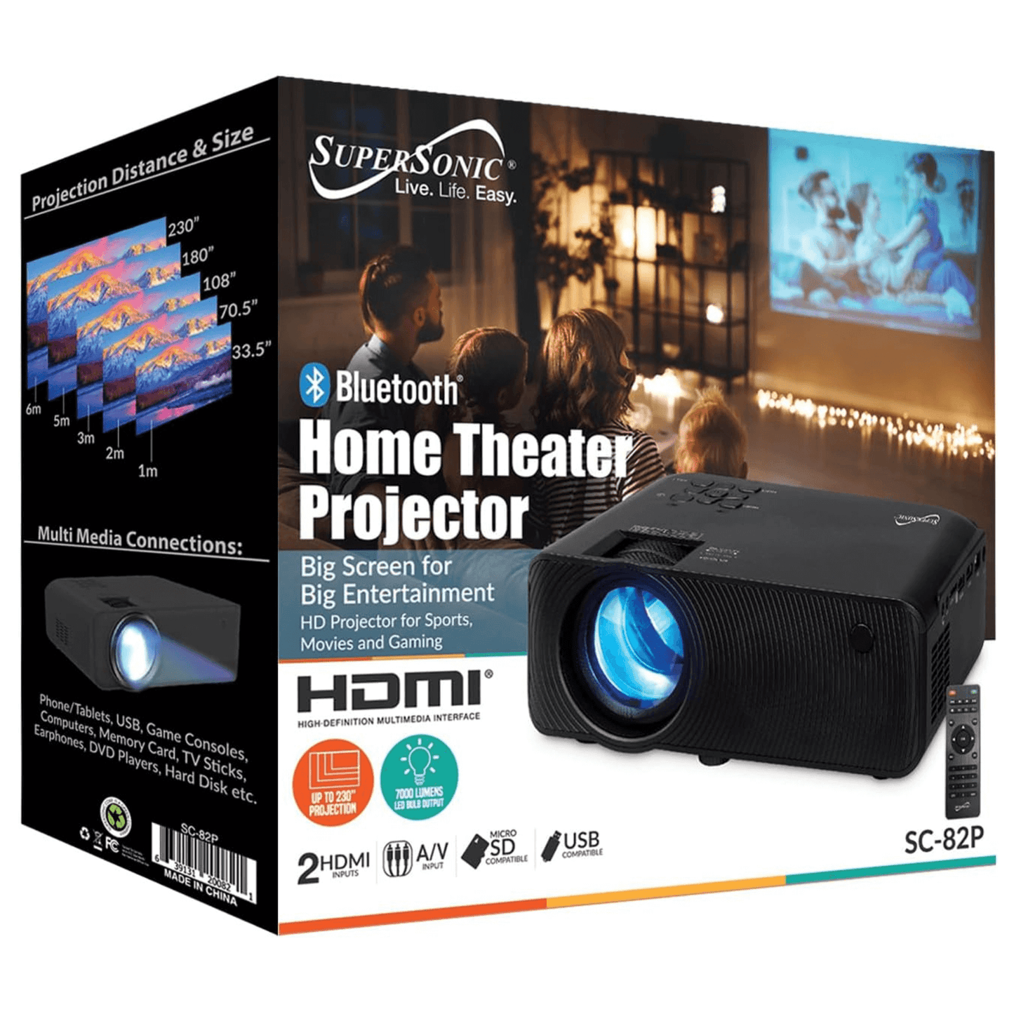 Home Theater Projector with Bluetooth