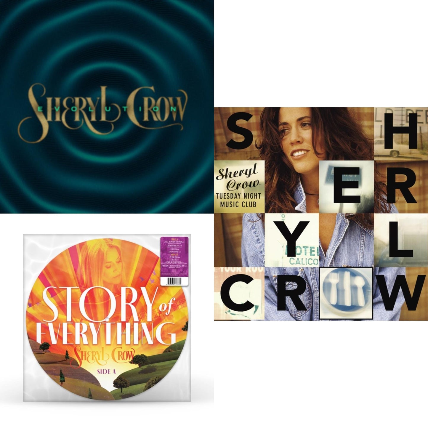 Sheryl Crow - Tuesday Night Music Club & Story Of Everything (Picture Disc) & Evolution (Color LP Vinyl)