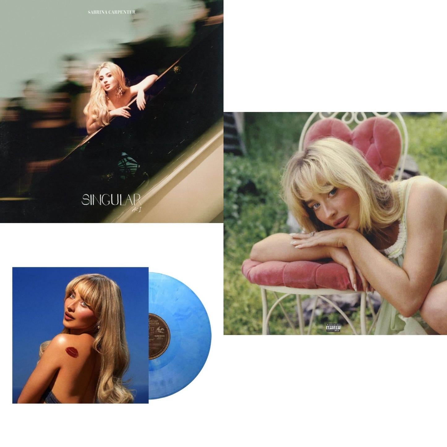 Sabrina Carpenter - Singular Act I & Short N Sweet (X) (Light Sky LP Vinyl) & Short N Sweet (Vintage Bottle LP Vinyl)