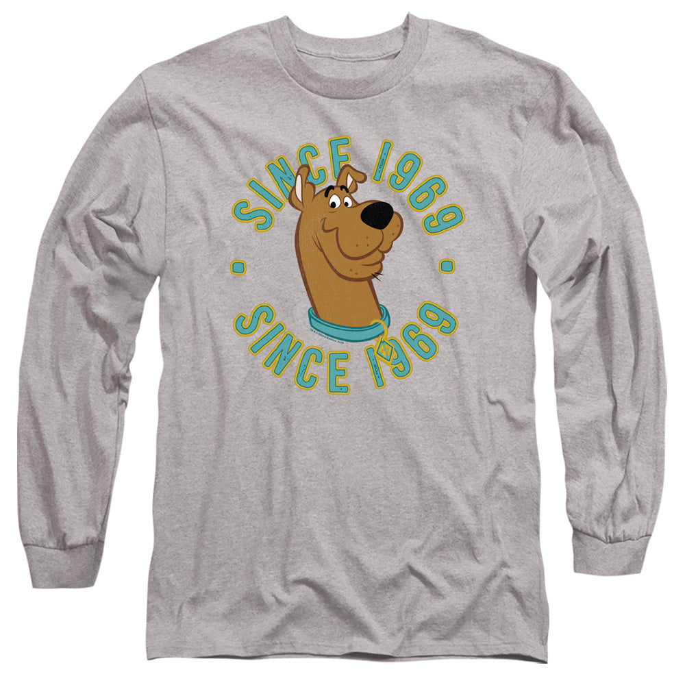 Scooby Doo Scooby 1969 Mens Long Sleeve Shirt Athletic Heather Officially Licensed Officially Licensed