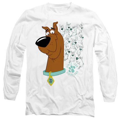 Scooby Doo Evolution Of Scooby Doo Mens Long Sleeve Shirt White Officially Licensed Officially Licensed