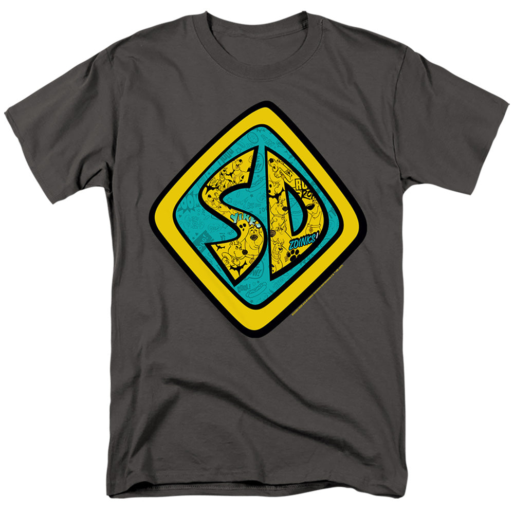 Scooby Doo! Sd Badge Mens T Shirt Charcoal Officially Licensed