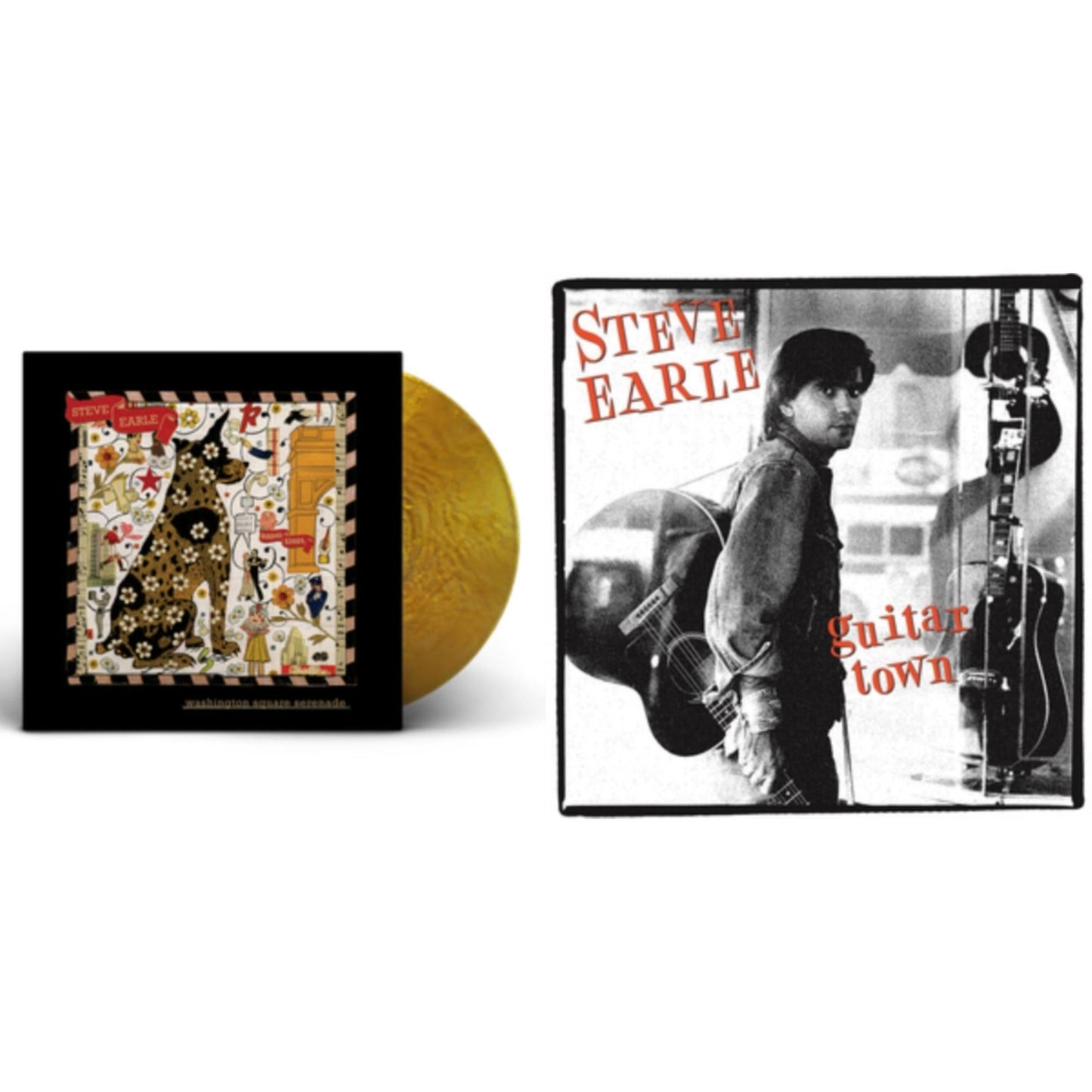 Steve Earle - Guitar Town & Washington Square Serenade (Metallic Gold LP Vinyl)