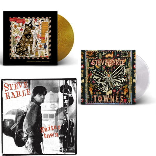 Steve Earle - Guitar Town & Washington Square Serenade (Metallic Gold LP Vinyl) & Townes (2LP/Clear Color Vinyl)