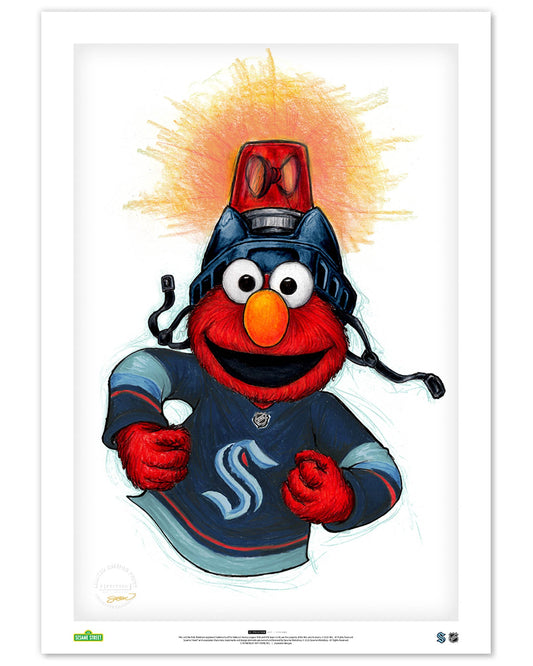 Elmo Loves Goals! x NHL Kraken Limited Edition Art Print