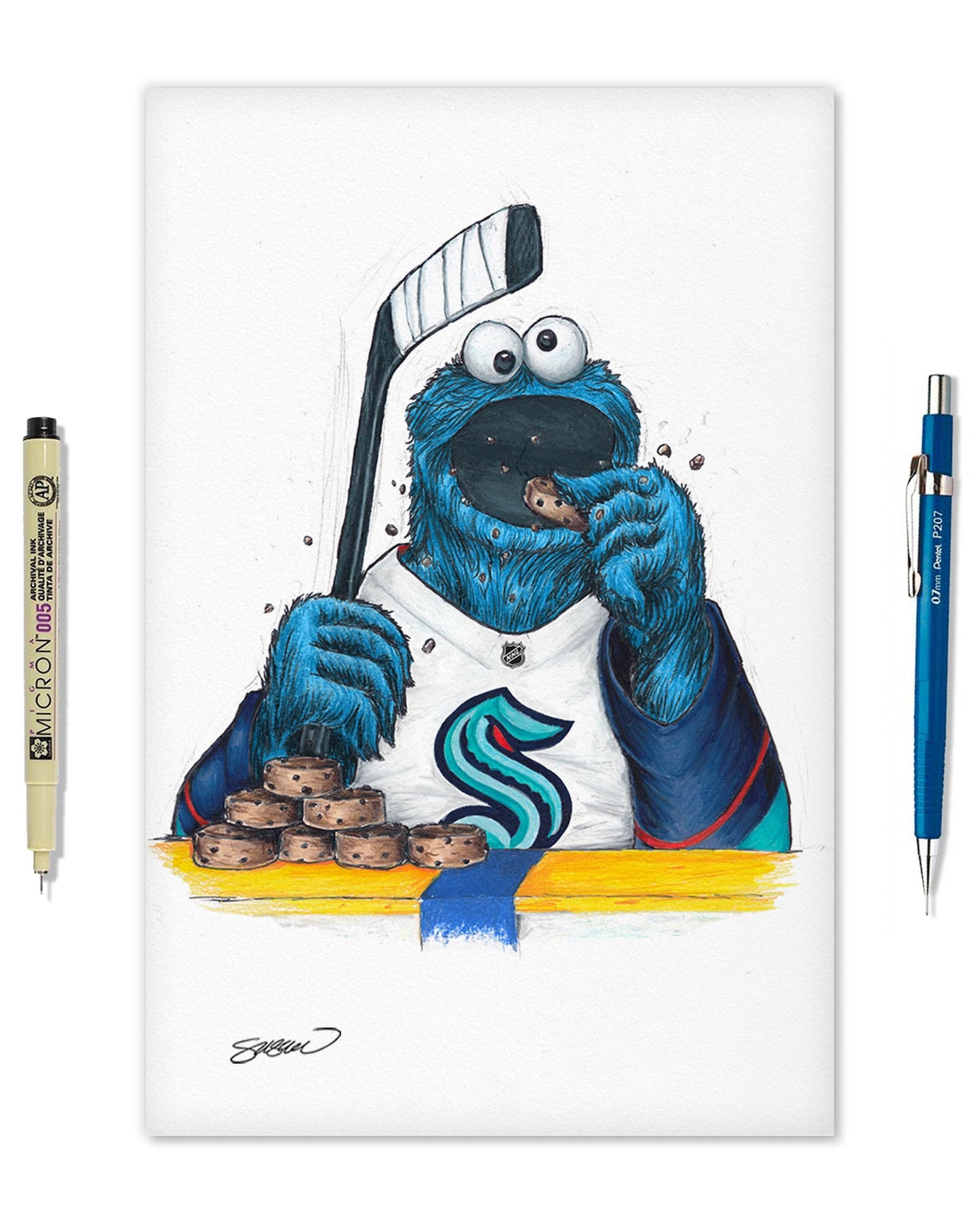 Cookie Monster x NHL Kraken Limited Edition Art Print
