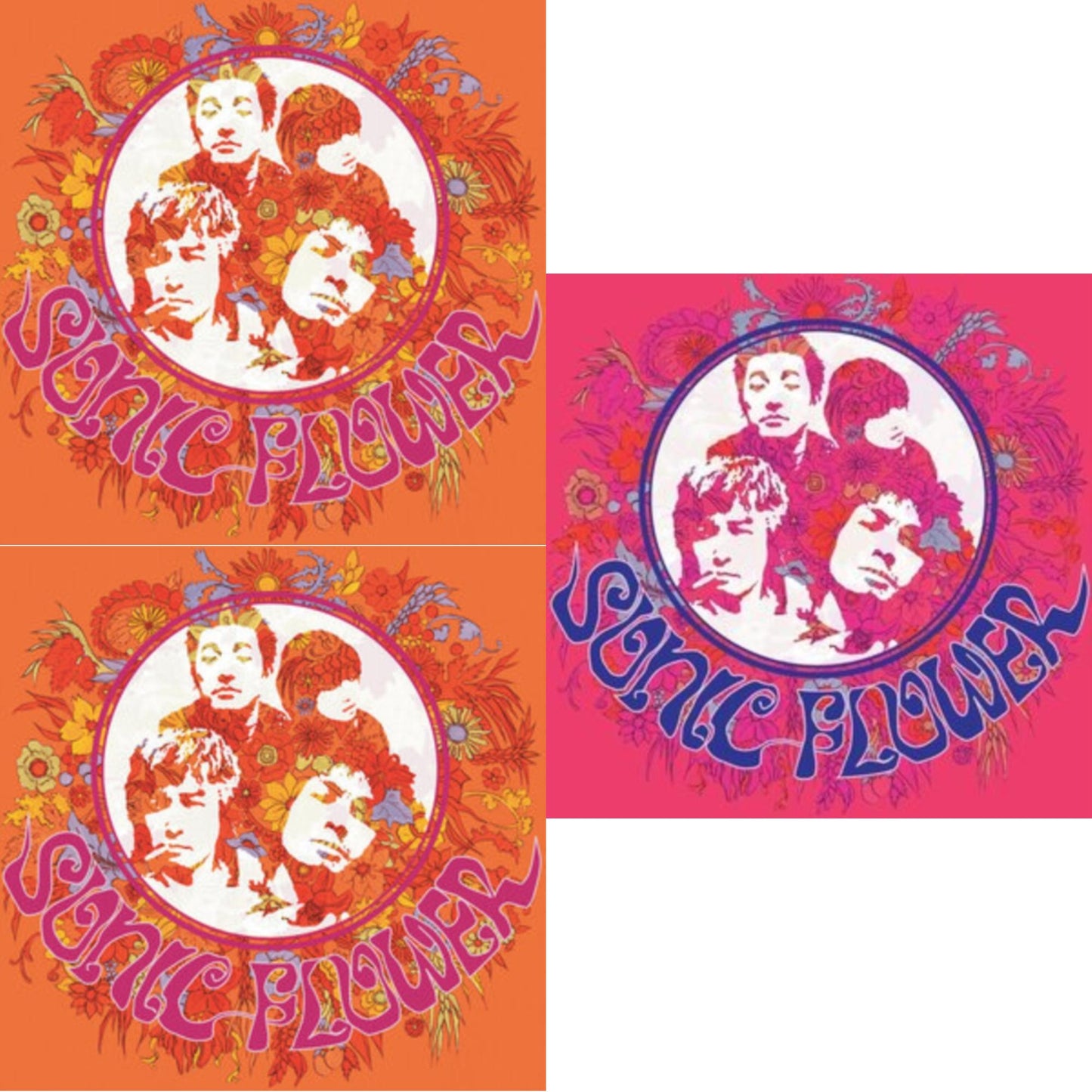 Sonic Flower - Sonic Flower (Alternate Cover) (Pink/Blue/White LP Vinyl) & Sonic Flower & Sonic Flower (Fuchsia LP Vinyl)