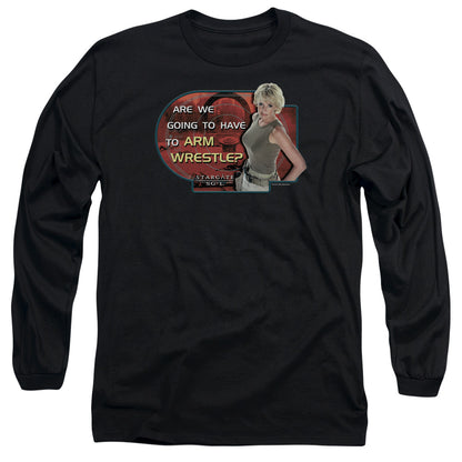 Sg1 Arm Wrestle Mens Long Sleeve Shirt Black Officially Licensed