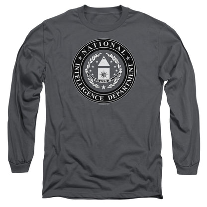 Sg1 Nid Logo Mens Long Sleeve Shirt Charcoal Officially Licensed