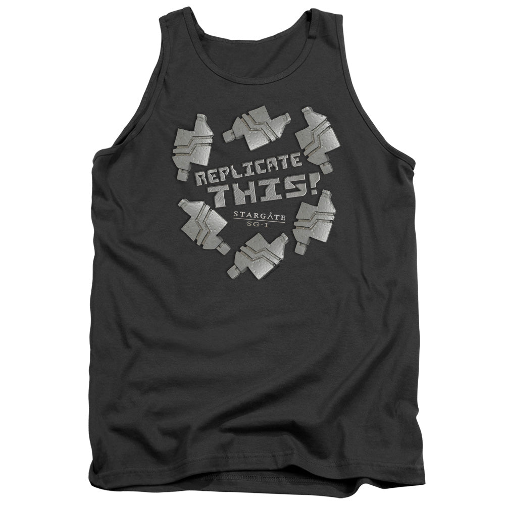 Sg1 Replicate This Mens Tank Top Shirt Charcoal