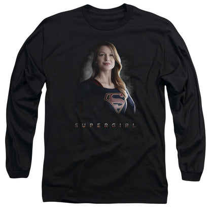 Supergirl Stand Tall Mens Long Sleeve Shirt Black Officially Licensed