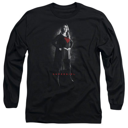 Supergirl Supergirl Noir Mens Long Sleeve Shirt Black Officially Licensed