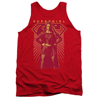 Supergirl Ready Set Mens Tank Top Shirt Red