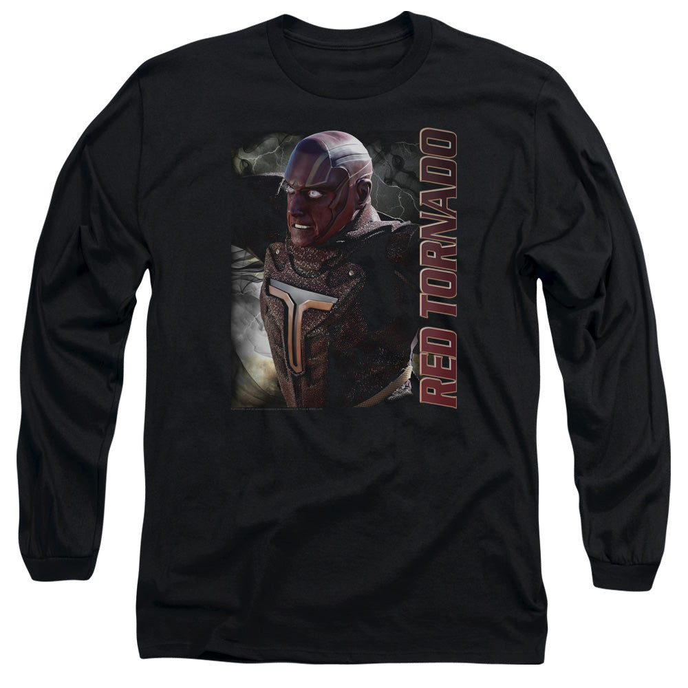 Supergirl Red Tornado Mens Long Sleeve Shirt Black Officially Licensed