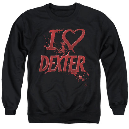 Dexter I Heart Dexter Mens Crewneck Sweatshirt Black